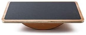 StrongTek Professional Wooden Balance Board, Rocker Board, Wood Standing Desk Accessory, Balancing Board for Under Desk, Anti Slip Roller, Core Strength, Stability, Office Wobble Boards-FlexoryFit
