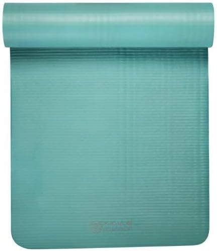 Gaiam Essentials Thick Yoga Mat Fitness & Exercise Mat with Easy-Cinch Yoga Mat Carrier Strap, 72"L x 24"W x 2/5 Inch Thick-FlexoryFit