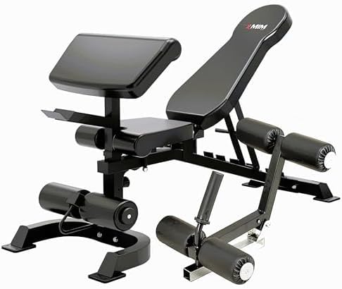 MiM USA Hercules EX, Commercial All in One Gym Machine w/400 lb Weight Stack, Adj Bench, Jammer Arms, Leg Press, Leg Extension, Arm Curl, LAT Seat & Complete Attachment-FlexoryFit