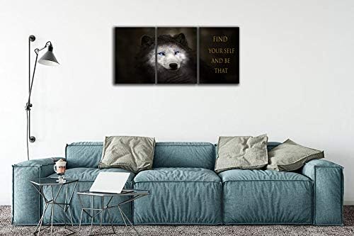 3 Panels Wolf Picture Motivational Wall Art Inspirational Canvas Painting Pictures Modern Entrepreneur Quotes Posters Prints Artwork for Home Office Decor House Decorations Class Room School to Hang-FlexoryFit