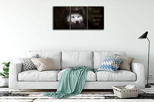 3 Panels Wolf Picture Motivational Wall Art Inspirational Canvas Painting Pictures Modern Entrepreneur Quotes Posters Prints Artwork for Home Office Decor House Decorations Class Room School to Hang-FlexoryFit