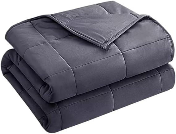 yescool Weighted Blanket for Adults (12 lbs, 60โ x 80โ, Grey) Cooling Heavy Blanket for Sleeping Perfect for 110-130 lbs, Queen Size Breathable Blanket with Premium Glass Bead, Machine Washable