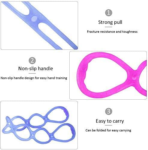 7 Rings Stretch Exercise Band, Portable Silicone Elastic Resistance Band Pilates Flexbands Yoga Stretching Strap Physical Therapy Rehab Belt, Home Gym Workout Equipment for Full Body Exercise-FlexoryFit