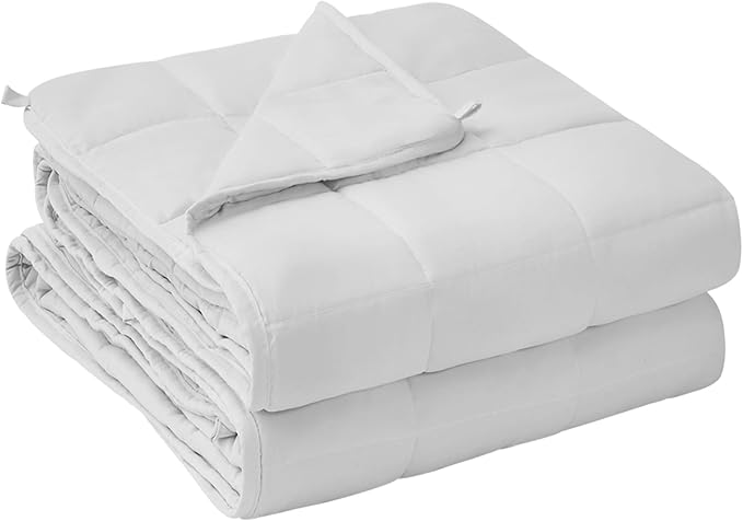 yescool Weighted Blanket for Adults (30 lbs, 88โ x 104โ, White) Cooling Heavy Blanket for Sleeping Perfect for 290-310 lbs, King Size Breathable Blanket with Premium Glass Bead