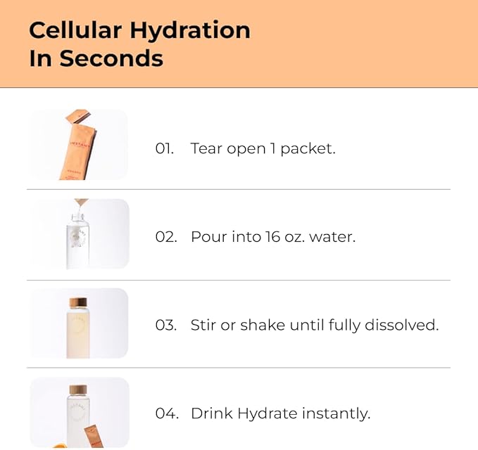 Instant Hydration Electrolytes Powder Packets - Citrus Orange Drink Mix - Zero Sugar - Keto, Vegan, Gluten-Free, Non-GMO - Boost Recovery, Brain Health, Muscle & Tissue Support- 30 Sticks-FlexoryFit