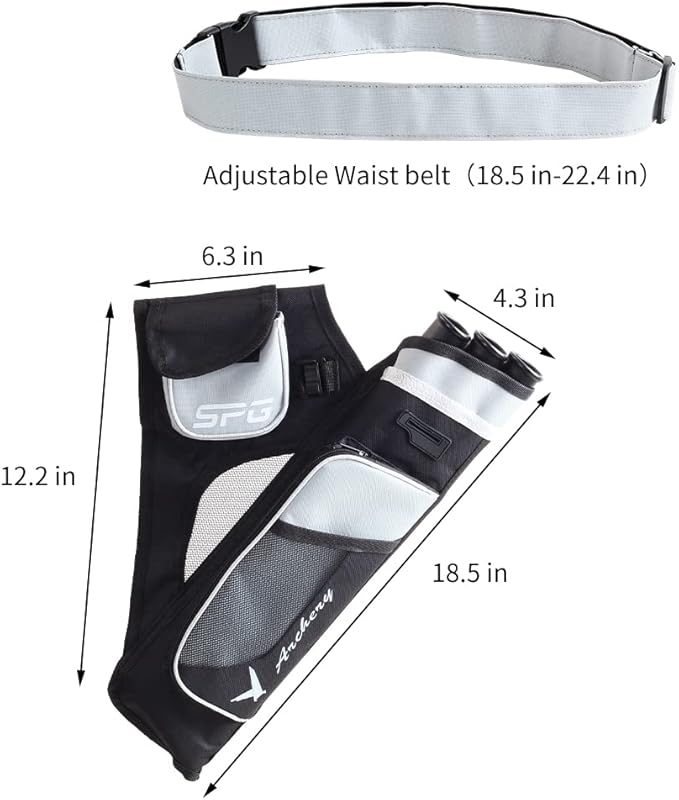 SOPOGER Archery Hip Quiver for Arrows - 3 or 4 Tube Bow Belt Quiver Waist Hanged for Youth Teens Adults Compound Bow Recurve Bow Target Shooting