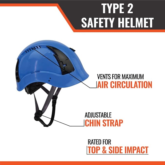 Malta Dynamics APEX Type 2 Safety Helmet – OSHA and ANSI Z89.1 Compliant Safety Hard Hats for Construction Workers and Vented Helmet for Head Protection