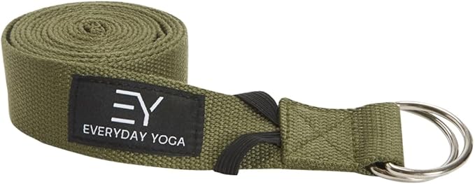 Everyday Yoga Super Strong Strap with Metal D-ring Buckle - Improve Flexibility, Stretching, and Physical Therapy Fitness.-FlexoryFit
