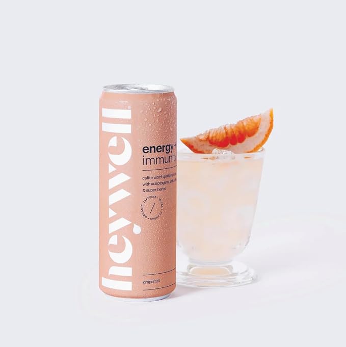 Heywell Sparkling Adaptogenic Water, Variety Pack 12 Fluid Ounce (Pack of 12) Includes - Lime, Grapefruit, Orange Mango, Strawberry Lemon - Calm Drink, Sparkling Drink-FlexoryFit