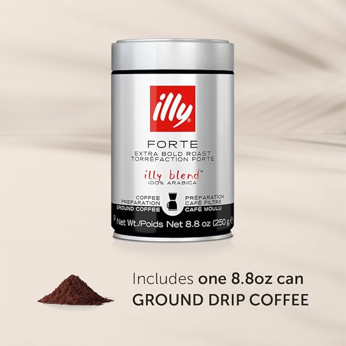 Illy Coffee, Ground Drip Forte, Extra Dark Roast, 100% Arabica Bean Bold Signature Italian Blend, No Preservatives, 8.8 Ounce (Pack Of 1)-FlexoryFit