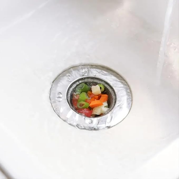 Kitchen Sink Strainers | Kitchen Sink Drain Strainer, Kitchen Essentials (Black) (2 Pack) Large Wide Rim 4.5" Diameter for Homeowners