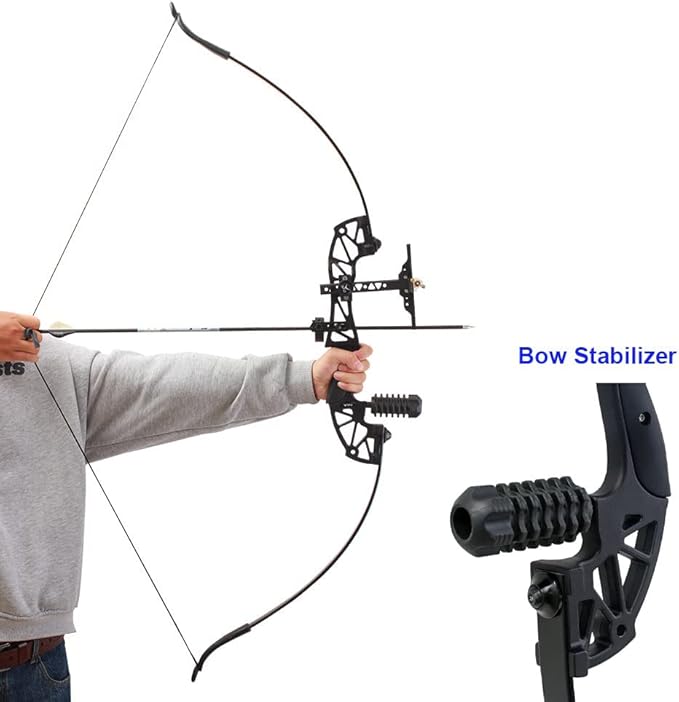 SOPOGER Archery Compound Bow Stabilizer Bow Riser Extension Dampener Target Quick Disconnect Silencers Stabilizer for Recurve Bow Hunting Shooting-FlexoryFit