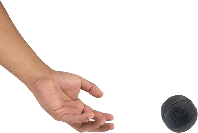 Hide & Drink, Stress Ball, Relieve Fidgeting and Anxiety, Exercise Hand, Squishy Tension Accessory, Great for The Office, Classic Style, Full Grain Leather, Handmade, Charcoal Black-FlexoryFit