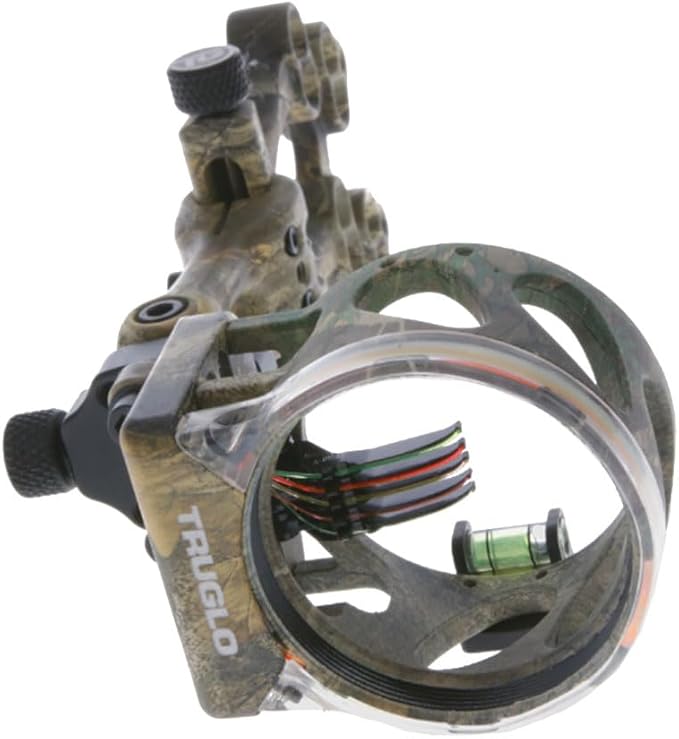 TRUGLO VEROS 5-Pin Durable Ultra-Bright Lightweight Micro-Adjustable Archery Hunting Bow Sight with Decreasing Diameter Pins Design & Large Circular Field of View - for Right & Left-Handed Shooters
