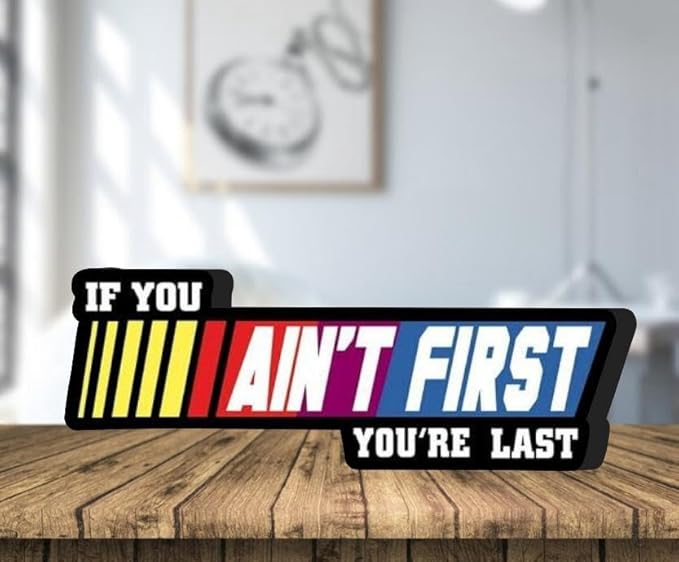 NEONSIGN If You Ain't First You Are Last LED Neon Sign Gym Motivation Lightbox Fitness Wall Decor with USB Powered Dimmable for Gym Home Fitness Decoration (18x7 inches)