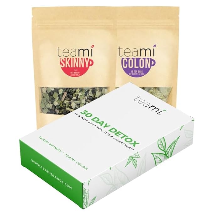 Teamiยฎ 30-Day Detox Tea Pack: All-Natural Teatox Kit with Teami Skinny & Colon Cleanse Loose Leaf Herbal Teas (Lemon)