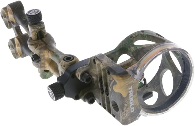 TRUGLO VEROS 5-Pin Durable Ultra-Bright Lightweight Micro-Adjustable Archery Hunting Bow Sight with Decreasing Diameter Pins Design & Large Circular Field of View - for Right & Left-Handed Shooters