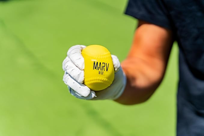Marv Hitting Balls - 2 Dozen (24 Pack) | 10oz Heavy Training Baseballs for Power, Strength & Barrel Accuracy | Soft Shell & Bat Safe | Limited Flight | Ideal for Baseball and Softball Drills-FlexoryFit
