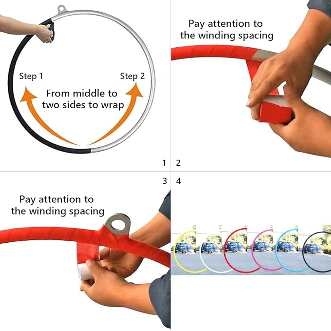 PRIOR FITNESS Premium Lyra Hoop Tape, Aerial Lyra Hoop Anti Skid Tape, 16.4ft/5m Aerial Hoop Lyra Tape Non-Slip Grip Tapes Yoga Rig Tape for Exercises Gymnastics Acrobatics Kinesiology-FlexoryFit