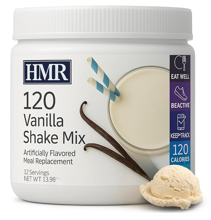 HMR 120 Vanilla Shake Meal Replacement Powder | Vanilla Shake Mix to Support Healthy Weight Loss | 12g of Protein | Nutritional Drink | Low Calorie Food | 12 Servings-FlexoryFit