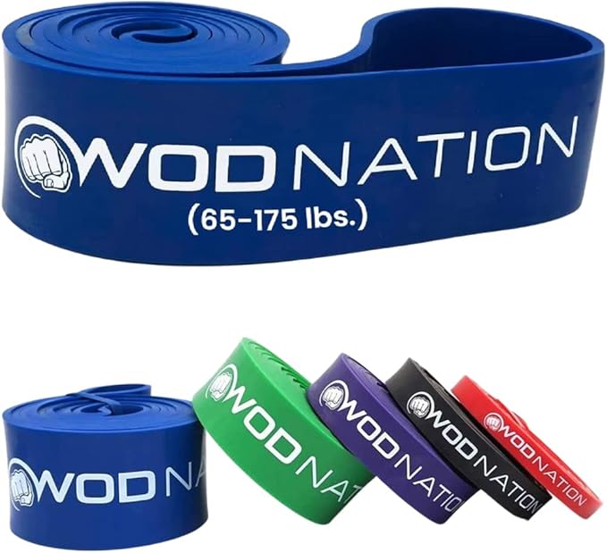 WOD Nation Pull Up Assistance Bands (10-175lbs Band) - Best for Pullup Assist, Chin Ups, Resistance Bands Exercise, Stretch, Mobility Work & Serious Fitness - 41 inch Straps-FlexoryFit