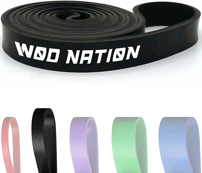 WOD Nation Pull Up Assistance Bands (10-175lbs Band) - Best for Pullup Assist, Chin Ups, Resistance Bands Exercise, Stretch, Mobility Work & Serious Fitness - 41 inch Straps-FlexoryFit