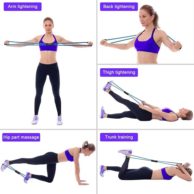 HPYGN Resistance Bands, Figure 8 Exercise Bands for Women Men, 8 Shaped Resistance Bands for Arms, Chest Expander, Yoga Gym Fitness Pulling Rope 8 Word Elastic for Exercise Muscle Training Tubing-FlexoryFit