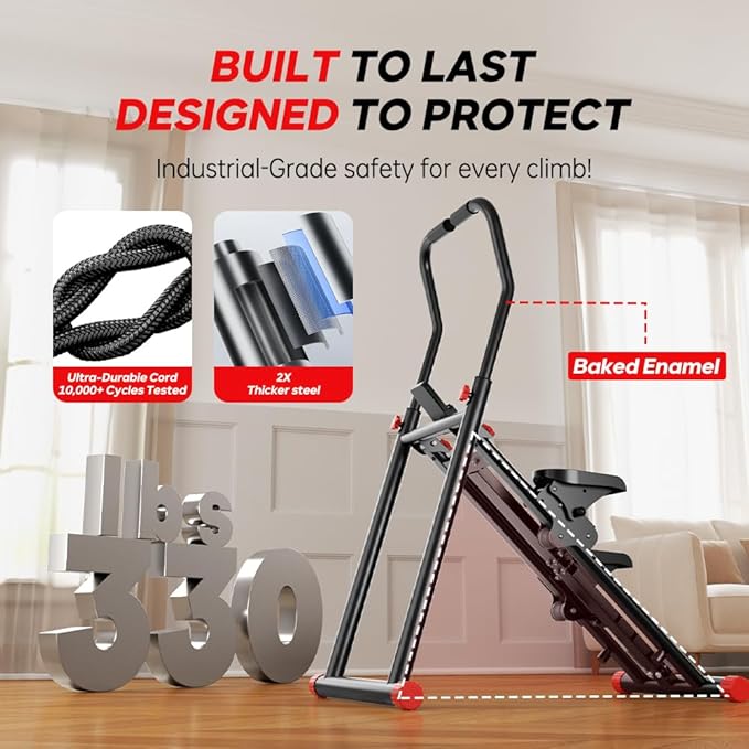 Stair Stepper for Home Gym Exercise, New Version Vertical Climber Machine for Full-Body Workout,Resistance Three-Speed Adjustment, Compact Folding Cardio Exercise Climber