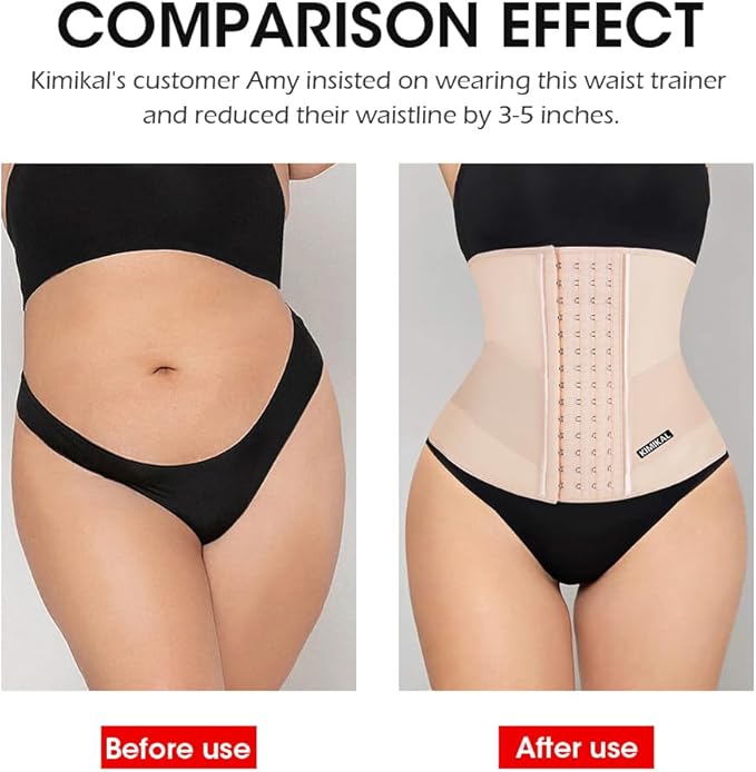 KIMIKAL Women Waist Trainer Corset Belt: Under Clothes Sport Tummy Control Long Torso Shapewear-FlexoryFit
