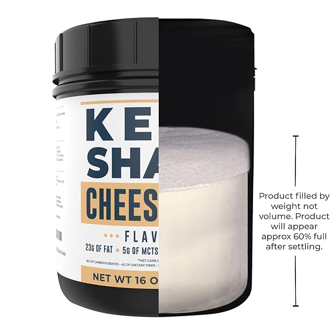 16oz Cheesecake Keto Meal Replacement Shake - Low Carb Keto Protein Powder Mix, High Fat Protein Shake with MCTs from Coconut Oil Powder, Collagen Peptides and Real USA Cream Cheese - 2 Net Carbs-FlexoryFit