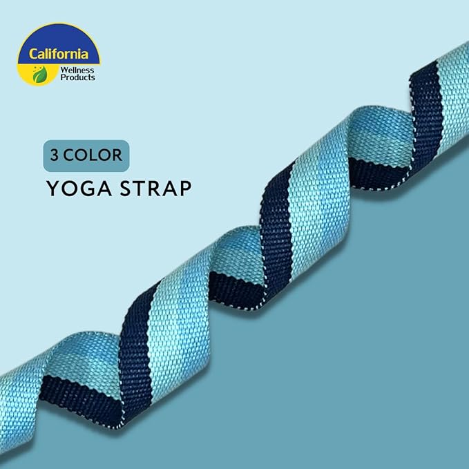 California Yoga Strap | Yoga Belt with Safe Adjustable D-Ring Buckle for Pilates | Stretching Strap | Exercise Bands | Physical Therapy | Improves Sitting Posture-FlexoryFit