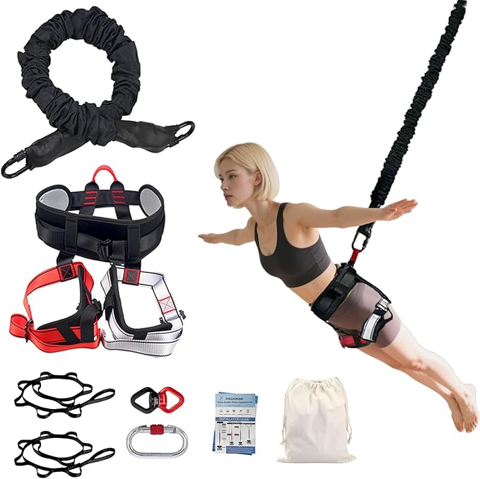 Bungee Fitness Set, Heavy Resistance Band Set, Professional 4D Yoga Bungee Rope Workout Equipment W/6 Sizes, for Home Gym Training & Fitness(Not for Extreme Sports)-FlexoryFit