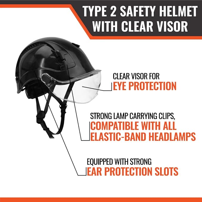 Malta Dynamics APEX Type 2 Safety Helmet – OSHA and ANSI Z89.1 Compliant Safety Hard Hats for Construction Workers and Vented Helmet for Head Protection