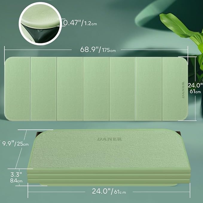 Foldable Yoga Mat 12mm Extra Thick Joint Protection,Portable Design for Travel/Pilates/Board/Camping,Environmental Sports Mat Non-Slip Gym Mat,Odorless POE Material-FlexoryFit