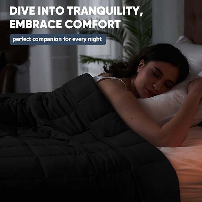 King Size Weighted Blanket for Adults (30 lbs, 80โ x 87โ, Black) Cooling Heavy Blanket for Sleeping Perfect for 290-310 lbs, Breathable Blanket for Adults & Couple All Season, Machine Washable