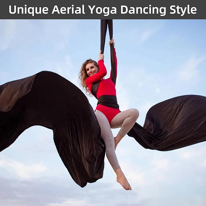 PRIOR FITNESS Aerial Silks Kit Colorful 9/15/20 Yards 40D Nylon Fabric Hammock Set With Hardware & Guide for All Levels Of Aerial Yoga Practice and Acrobatic Flying For Adults Aerial silk-FlexoryFit