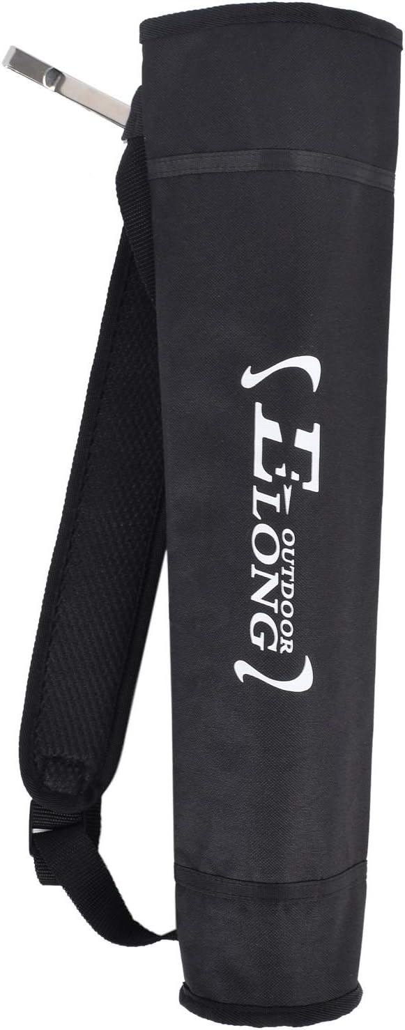 YLS Archery Hip and Back Quiver for Arrows - Black Arrow Quiver for Kids and Adults - Adjustable Arrow Holder with a Padded Strap and Belt Clip - Archery Accessories for Field and Practice