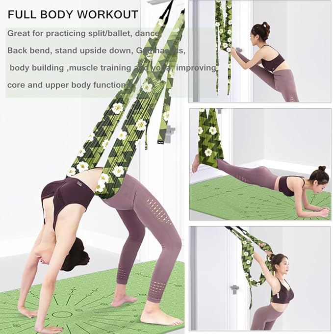 TOCO FREIDO Waist Back Leg Stretch Strap/Yoga Fitness Band, Leg Stretching Assist Trainer, Yoga Stretcher, Back Bend Split Inversion Strap for Fitness, Dance, Ballet, Gymnastics-FlexoryFit