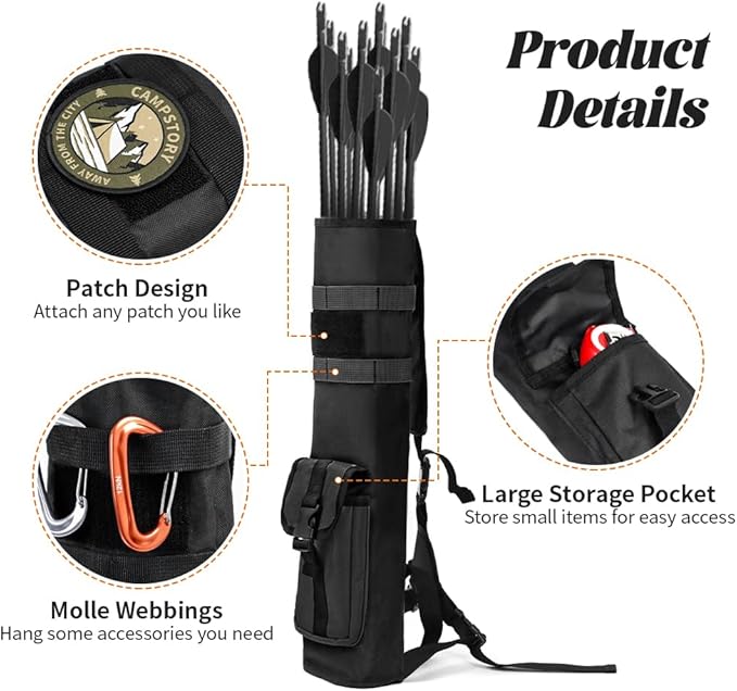 PSKOOK Archery Lightweight Back Arrow Quiver