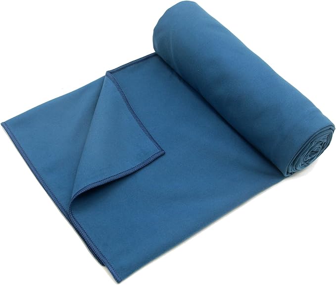 Eunzel Hot Yoga Towel Non Slip Yoga Mat Towel Non-Slip Sweat Absorbent Microfiber Towel for Hot Yoga, Pilates and Workout 72" x 26.5", Navy-FlexoryFit