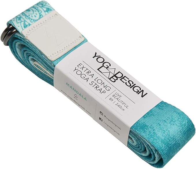 yogadesignlab YOGA DESIGN LAB | The Yoga Strap | Luxurious, Extra Long, Super Soft, Eco Printed | Studio Quality, Adjustable | Safely Stretch Further and Hold Longer | 8 ft Long-FlexoryFit