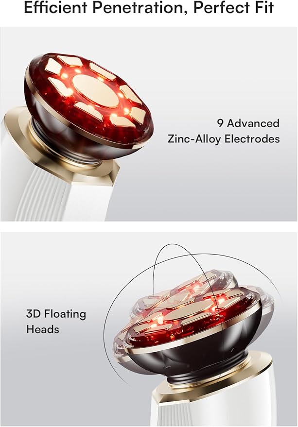 INIA 3-in-1 Red Light Therapy for Face and Neck Facial Massager True Beauty Glow Device, Lifting & Firming Skincare Tool-FlexoryFit