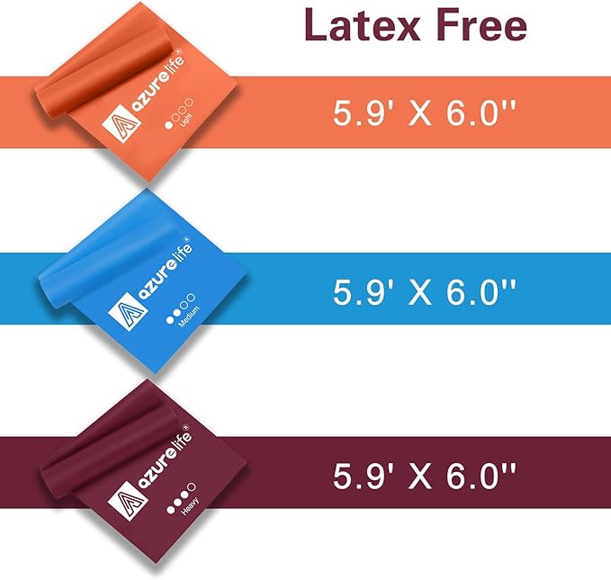 Resistance Bands,Professional Long Non-Latex Elastic Stretch Bands,Exercise Bands for Physical Therapy, Yoga, Pilates, Rehab, at-Home or The Gym Workouts, Strength Training-FlexoryFit