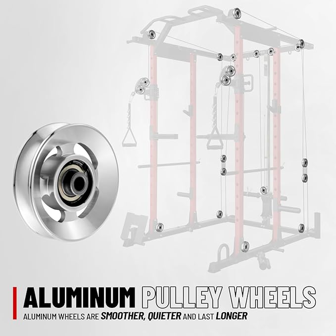 Mikolo Power Cage, Power Rack with Cable Crossover System, 1500LBS Squat Rack with LAT Pull Down System, Workout Cage with Pulley System for Fitness Home Gym-FlexoryFit