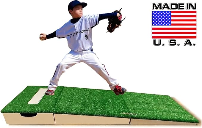 Titan Professional Mounds 6 Inch Portable Youth Baseball Pitching Mound w/Adjustable Base for Ages 13 and Under