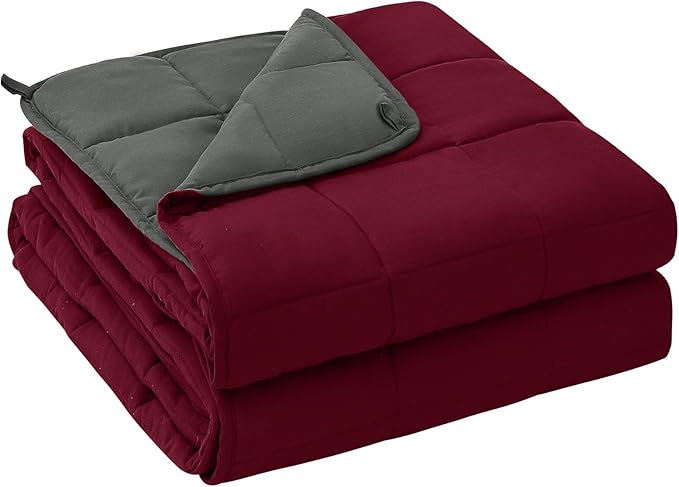 yescool Weighted Blanket for Adults (30 lbs, 88โ x 104โ, Red Grey) Cooling Heavy Blanket for Sleeping Perfect for 290-310 lbs, King Size Breathable Blanket with Premium Glass Bead