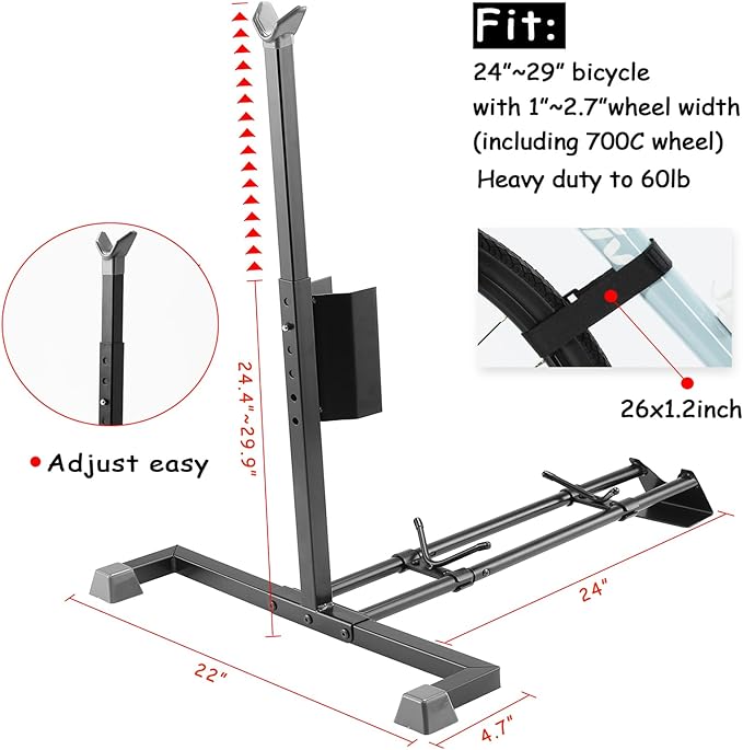 YueTong Heavy Duty Bike Stand - Vertical & Horizontal Storage, Upright Bicycle Stand for Indoor & Garage, Suits MTB, Road & E-bike (2 Pack)