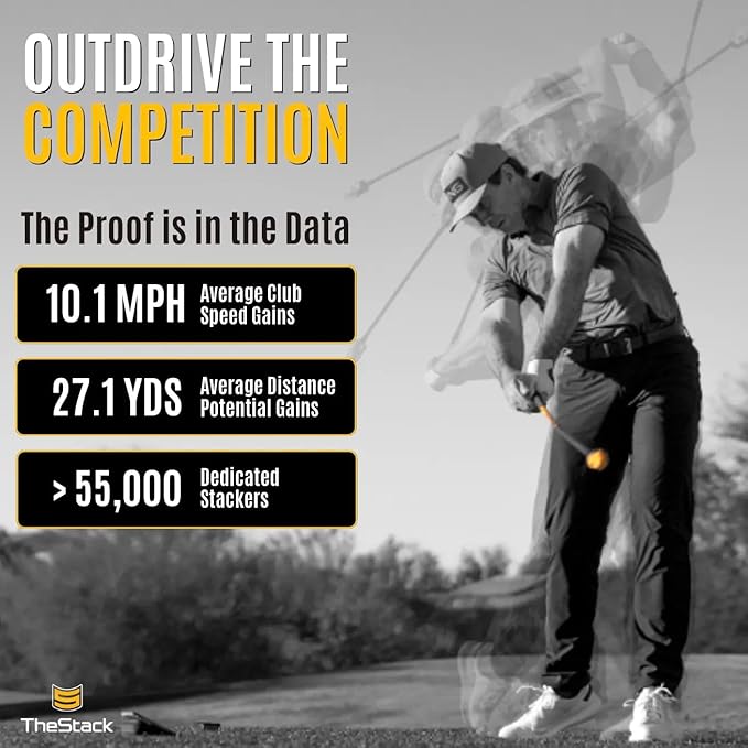 TheStack™ | Golf Swing Speed Trainer | Weighted Golf Training Aid | Golf Swing Trainer Golf Swing Training Aid | Golf Trainer Practice for Men and Women