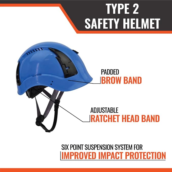 Malta Dynamics APEX Type 2 Safety Helmet – OSHA and ANSI Z89.1 Compliant Safety Hard Hats for Construction Workers and Vented Helmet for Head Protection