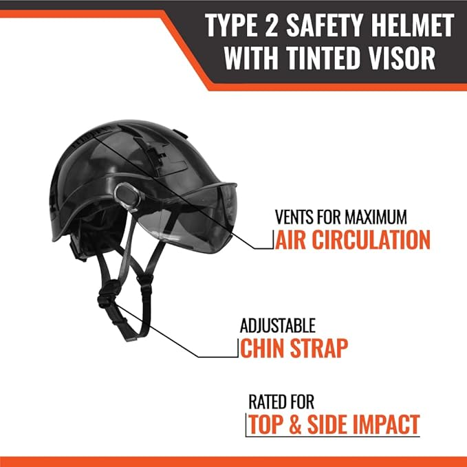 Malta Dynamics APEX Type 2 Safety Helmet – OSHA and ANSI Z89.1 Compliant Safety Hard Hats for Construction Workers and Vented Helmet for Head Protection